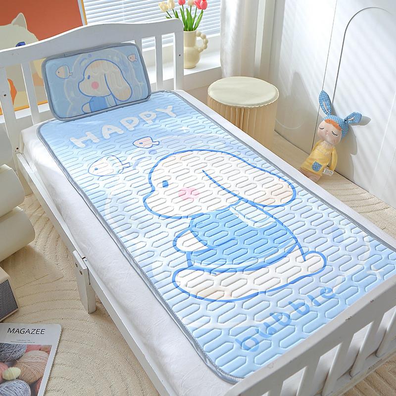 婴儿凉席儿童床幼儿园午睡夏季宝宝专用乳胶冰丝垫席子拼接床可用