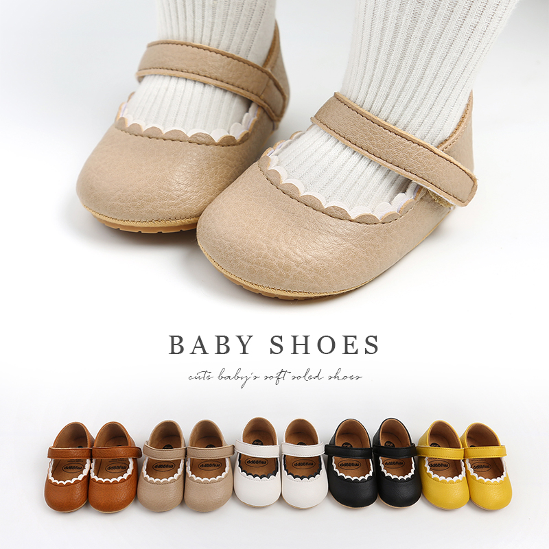 婴儿一周岁皮鞋公主鞋软底防滑学步鞋可爱婴童鞋女宝宝魔术贴鞋子