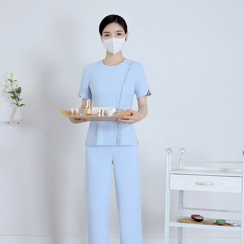 韩式新款母婴月子中心护理师工服长短袖套装整形医院护士服美容服