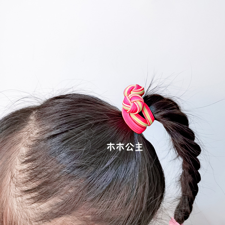 台湾产儿童头饰中国结高弹力发圈女童发绳扎得紧马尾头绳学生皮筋
