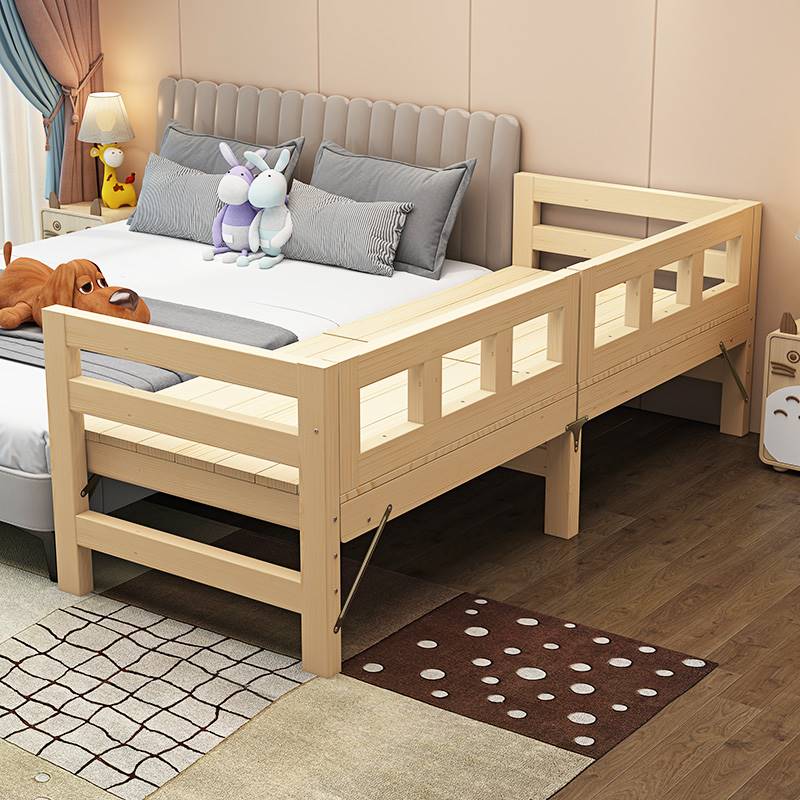 实木拼接床加宽床儿童床可折叠床加长扩宽神器大人延边可睡床边床