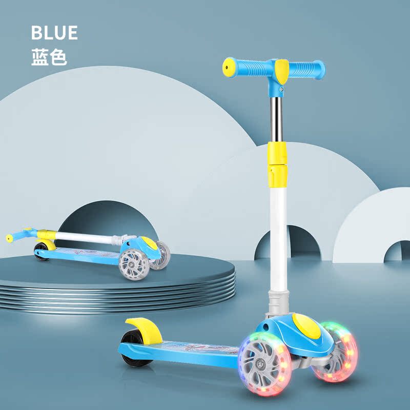儿童平板车滑板车三合一大童三轮车3到6岁男孩可坐可骑初学者踏板