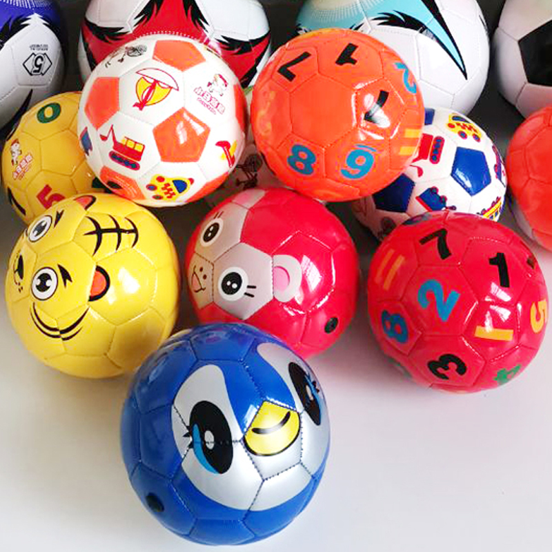 加厚2号5号机缝彩色足球宝宝玩具1-6岁小朋友拍拍球数字球弹性球