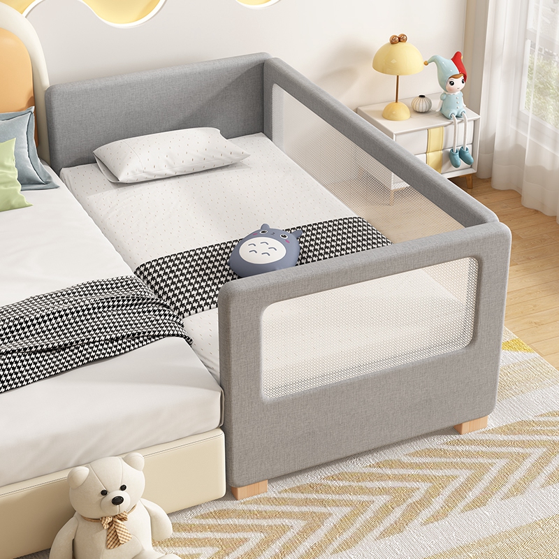 婴儿带护栏小床定制男女孩儿童床拼接实木床加宽边床宝宝拼接大床