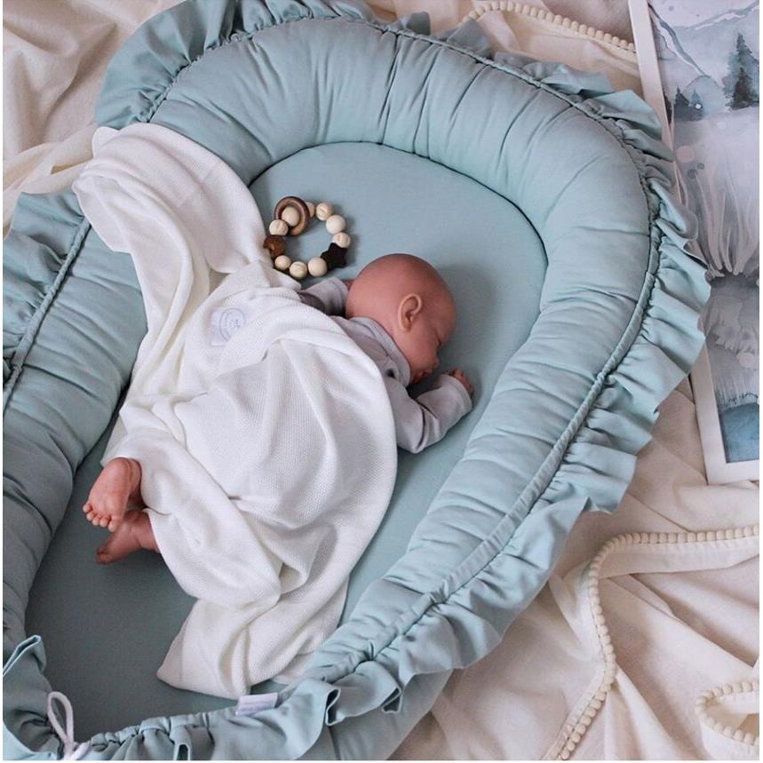 新款花边棉布婴儿子宫仿生睡床 便携式新生儿床中床睡垫