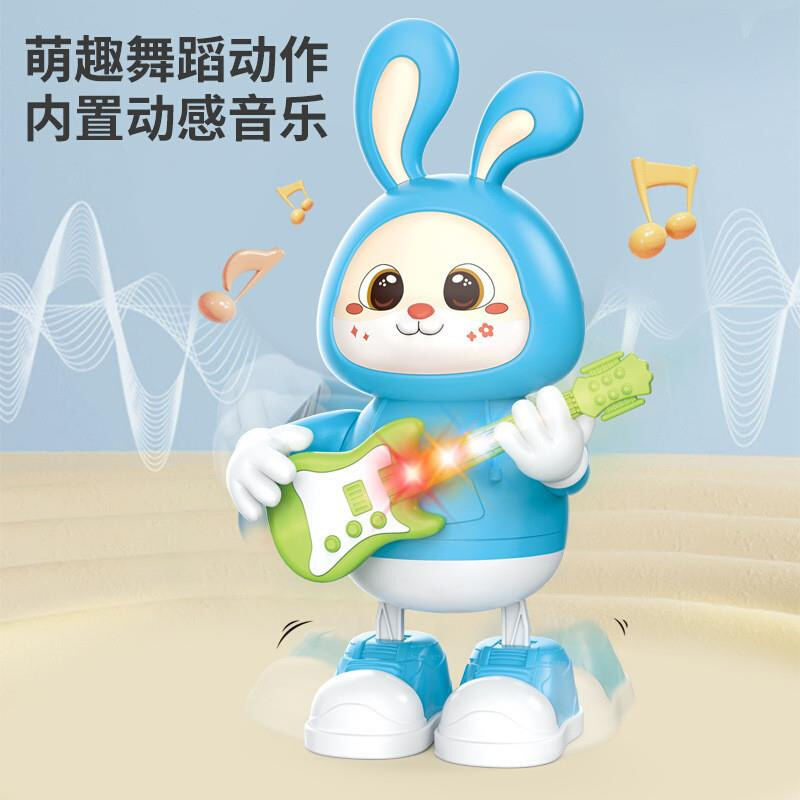2024新款抖音网红0-1-2-3男孩女孩唱歌跳舞吉他兔子电动玩具
