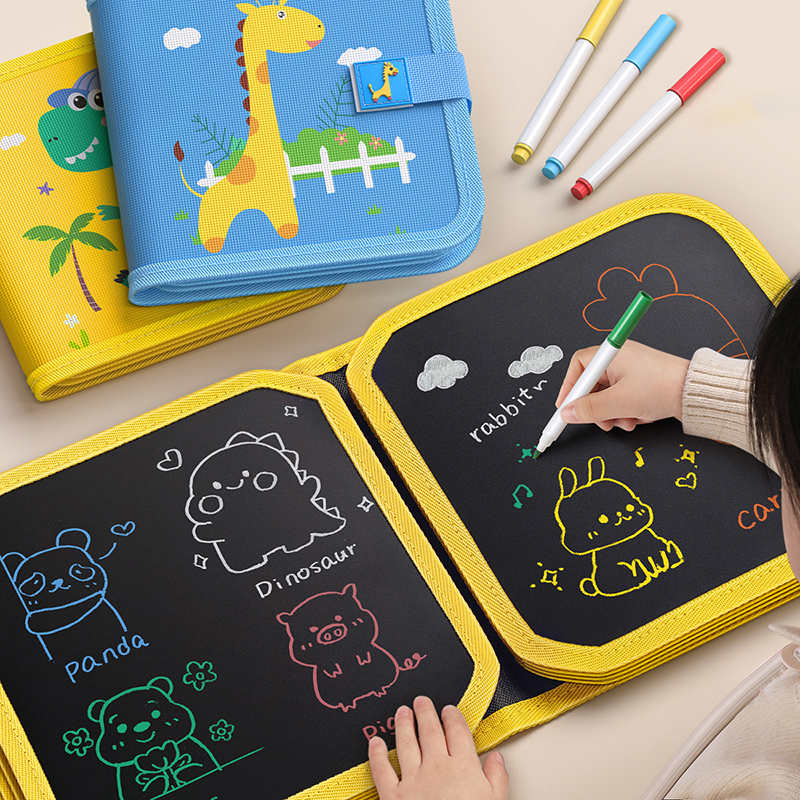 儿童画画板可擦写便携涂鸦画本涂色绘画玩具1一2岁宝宝小黑板家用
