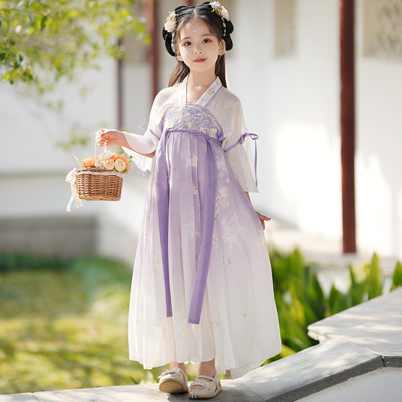 汉服女童2024新款夏款儿童古风超仙公主裙子夏季中国风小女孩古装