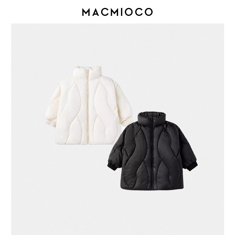 MACMIOCO【小天使与小恶魔】冬季极简风设计师款黑白三防羽绒服