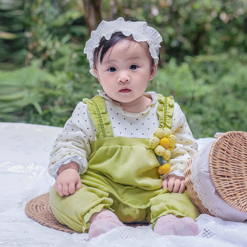 婴儿衣服春季周岁爬服小花朵女宝宝衣服婴儿连体衣长袖新生儿衣服