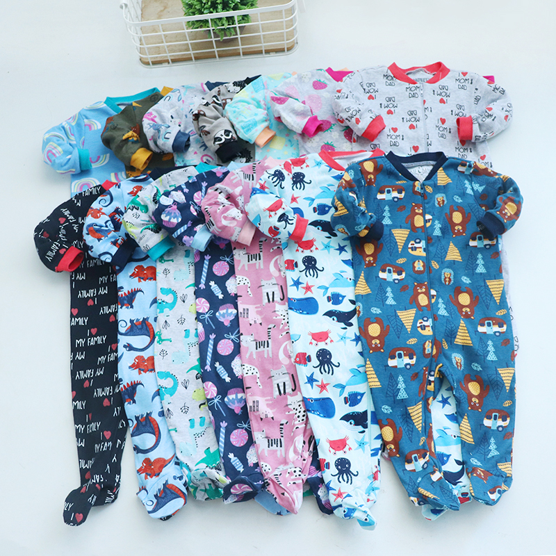 0-24个月宝宝长袖拉链包脚爬服连体衣婴幼儿爬衣连体睡衣爬装