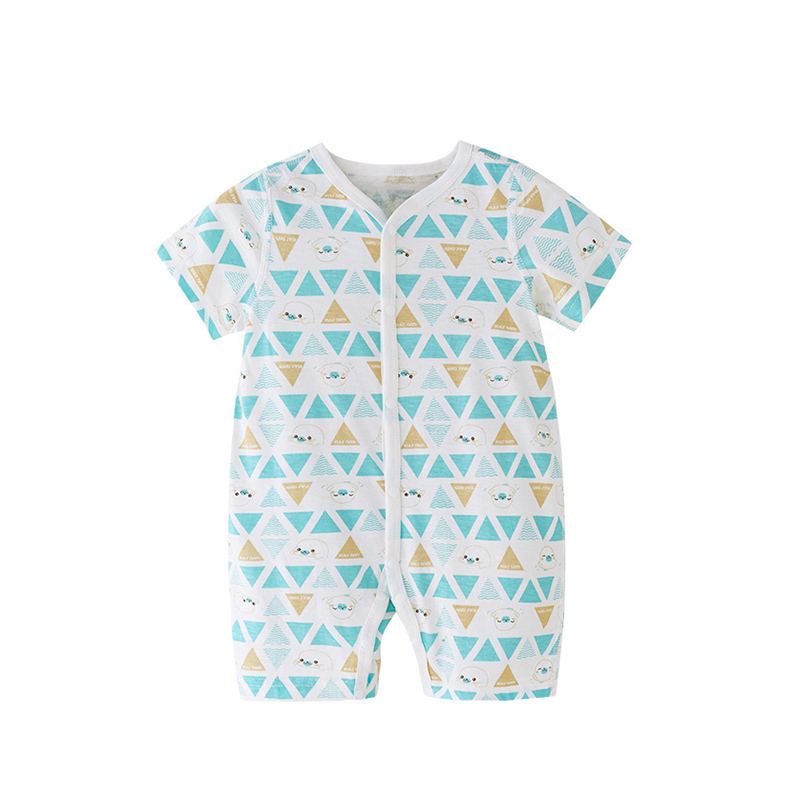 婴儿连体衣睡衣空调服短袖纯棉宝宝夏装0-3个月6新生儿衣服夏季