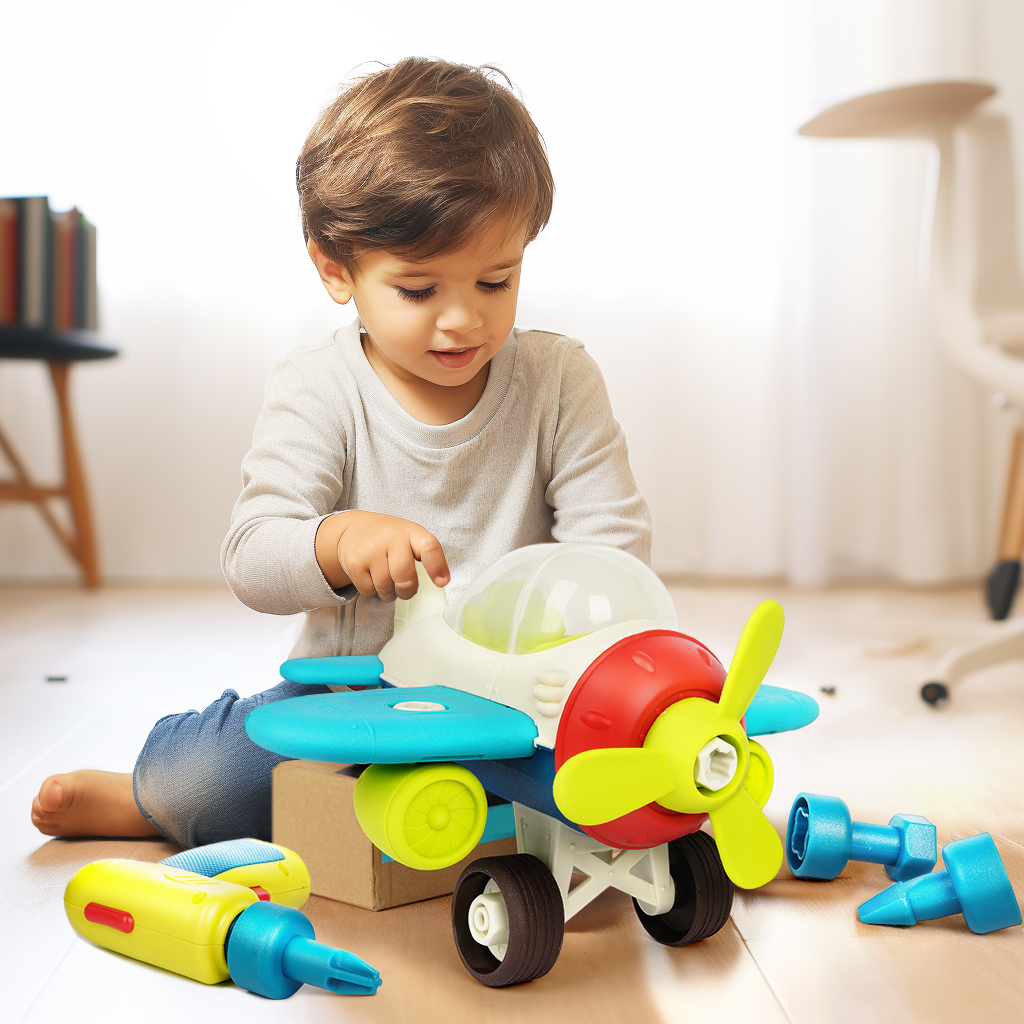 B.比乐组装飞机儿童拆装螺丝玩具可拆卸宝宝动手益智拆装套装2岁+