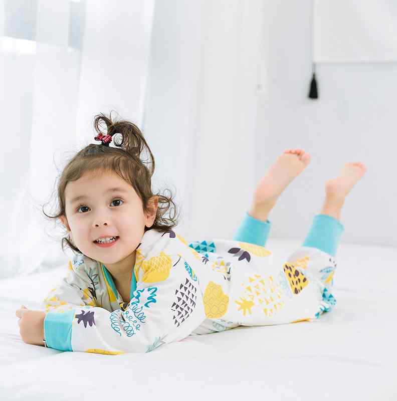 儿童分腿睡袋双层春秋纯棉婴儿双向拉链式防踢被四季通用宝宝睡衣