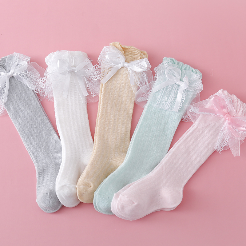 宝宝长筒袜过膝婴儿袜子夏季薄款新生儿中筒袜纯棉女童儿童防蚊袜