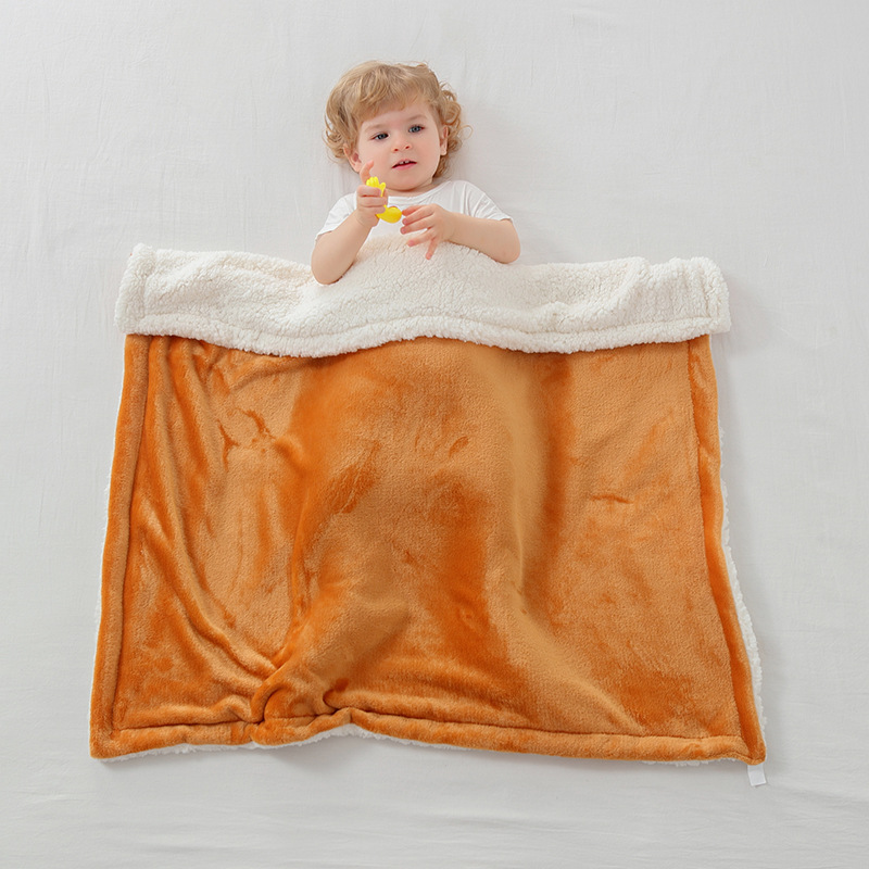 2024新款儿童毛毯双层加厚冬季新生婴儿毯子秋冬盖毯法兰绒幼儿园