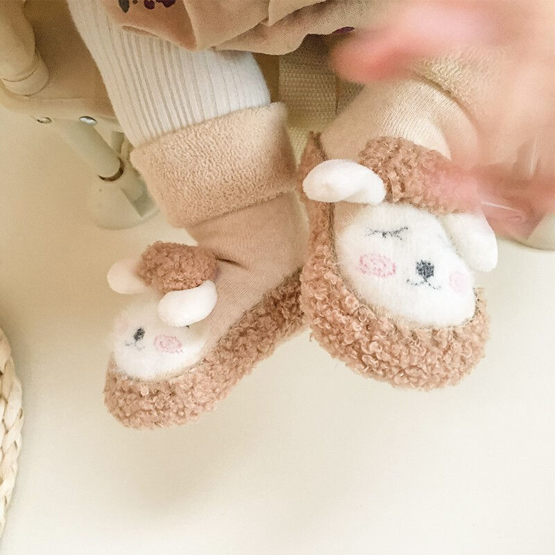 朴源新生婴儿鞋地板袜软底宝宝鞋冬季加厚保暖婴幼儿防滑学步鞋袜