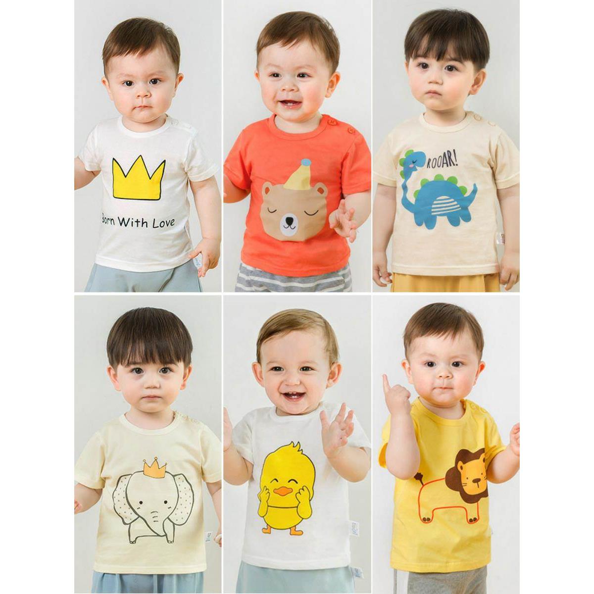 韩系咔咔熊猫婴儿衣服纯棉短袖T恤女童男童夏装童装半袖上衣宝宝