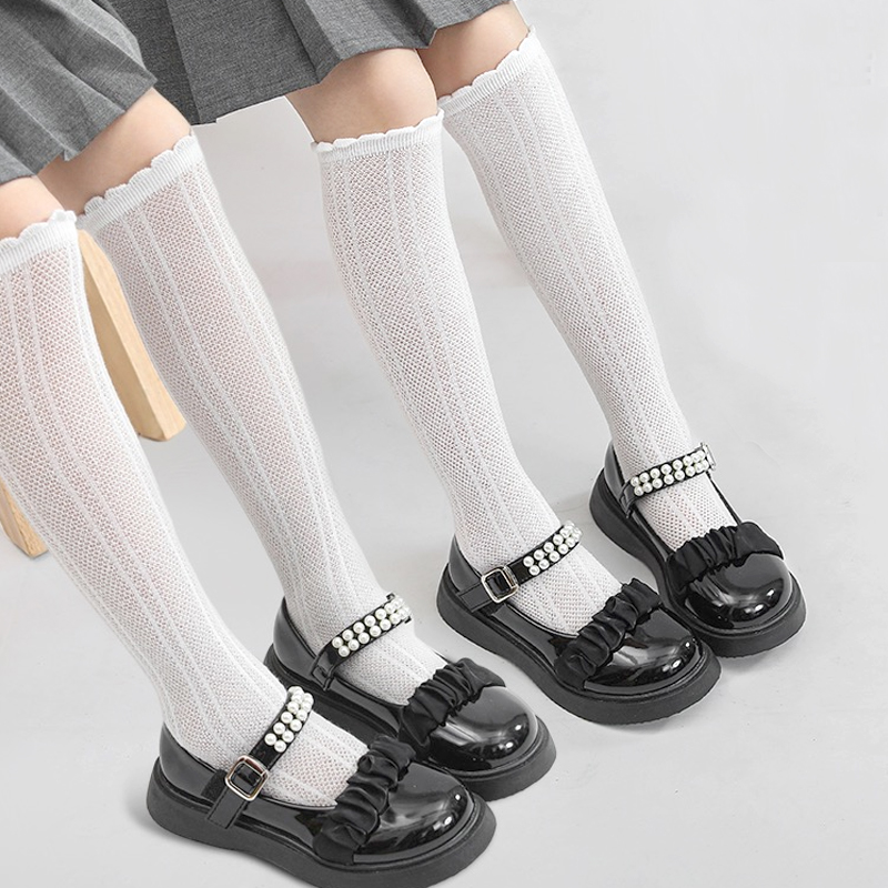 女童配裙子的袜子儿童过膝盖长筒袜小女孩夏季薄款校服半截袜丝袜