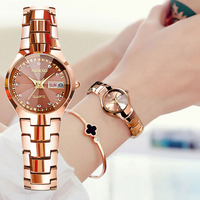 手表女士全自动手表防水夜光简约时尚轻奢名牌进口女生瑞士机械表