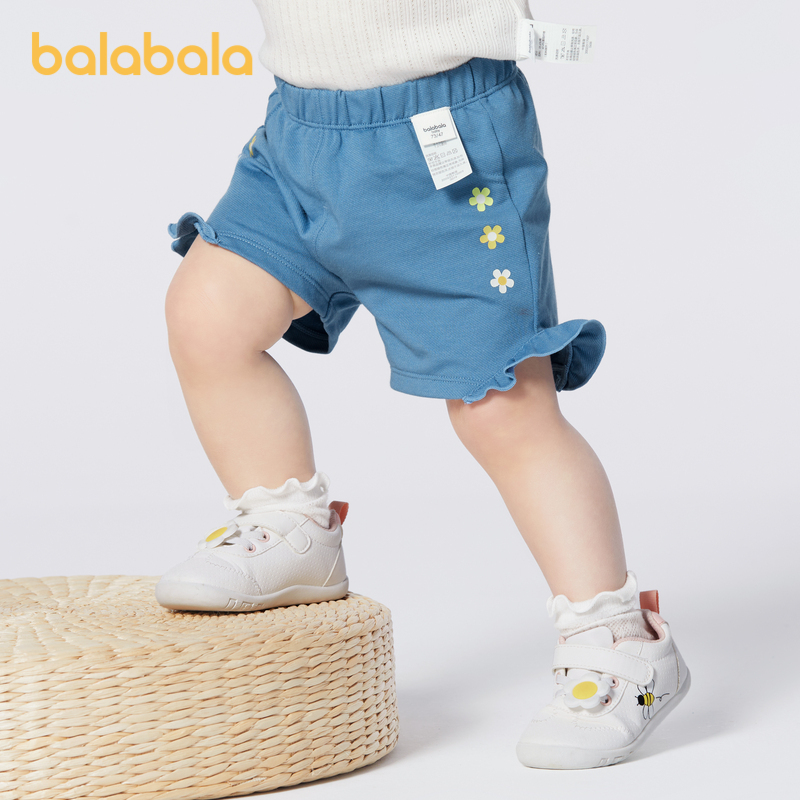 巴拉巴拉女婴儿衣服衣服短裤夏装新款洋气百搭舒适休闲花边裤