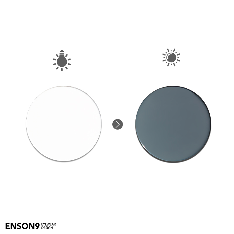 enson9变色墨镜非球面镜片1.56 1.61 1.67绿膜防辐射平光近视片