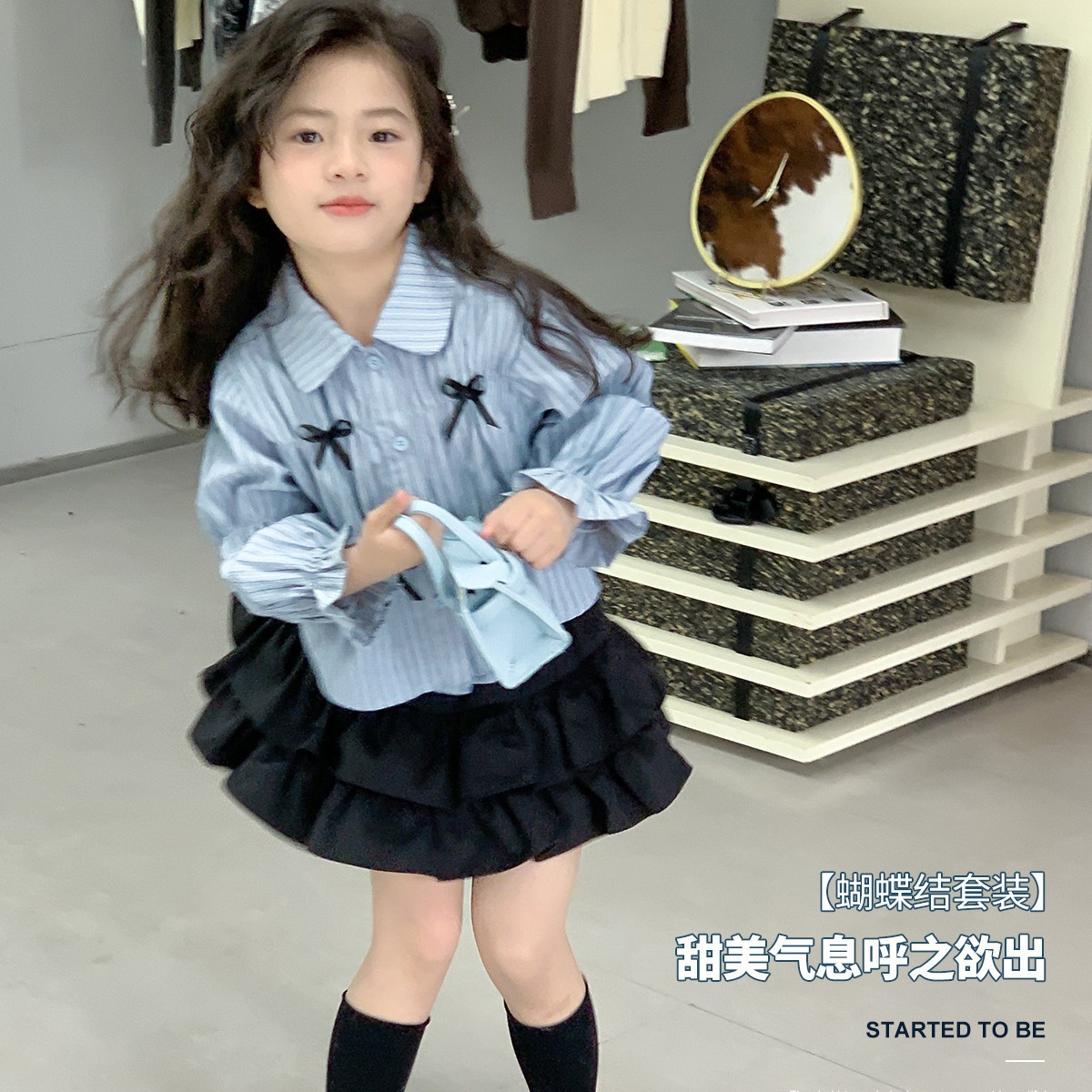 女童套装2024春季新款韩版儿童衬衫洋气童装百褶裙子宝宝两件套潮