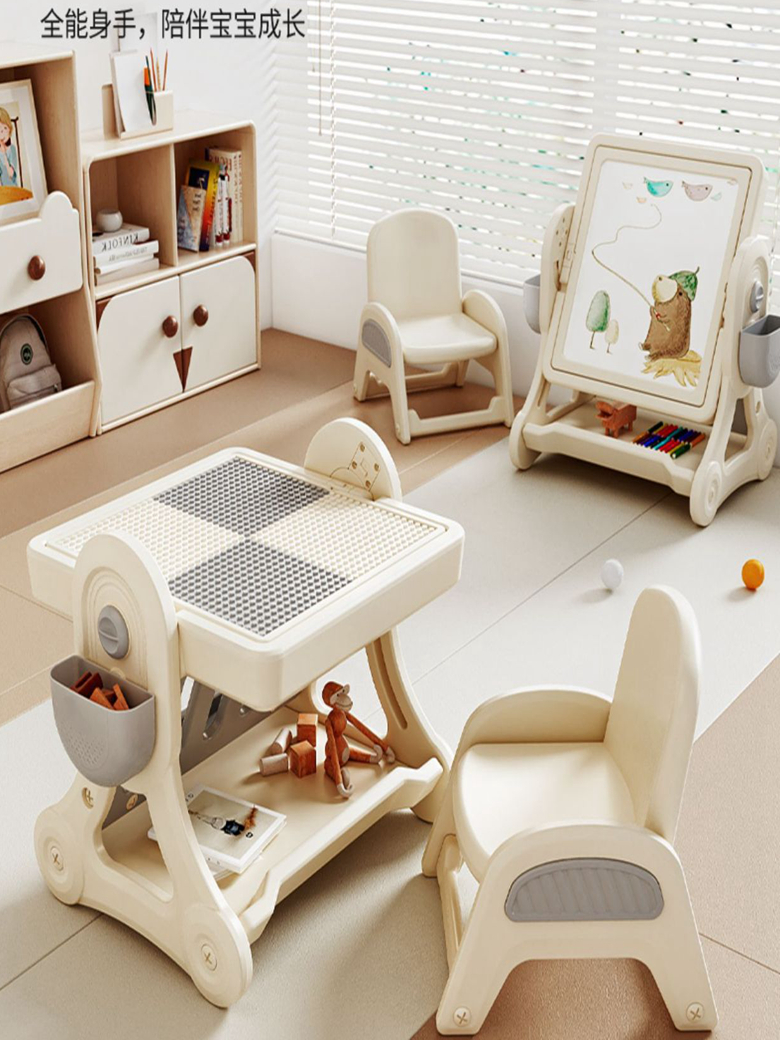 babyviva儿童多功能积木桌大拼图游戏桌男孩女孩益智学习玩具桌