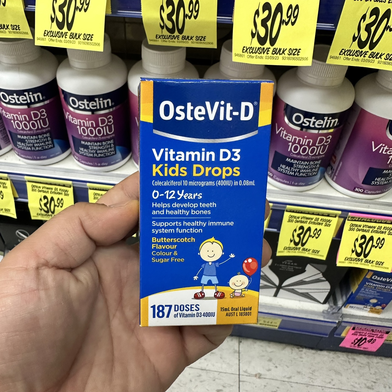 澳洲直邮Ostevit-D 婴幼儿补充VD维生素D滴剂187滴助钙吸收