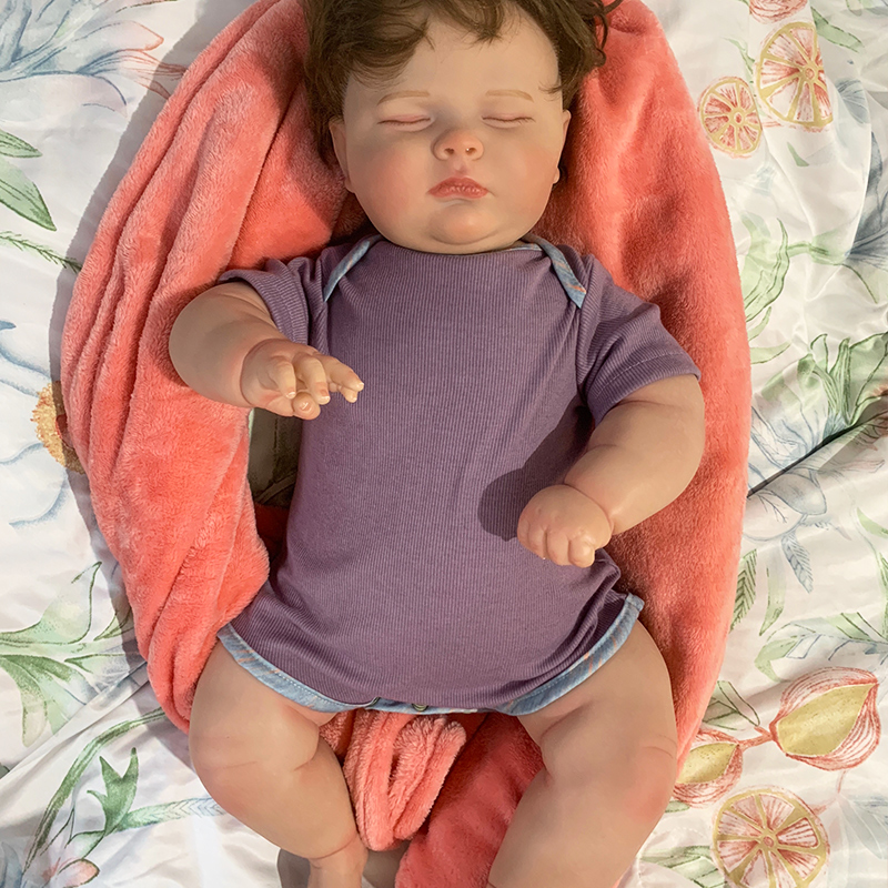 直播 重生娃娃 60厘米仿真婴儿软胶女孩玩具血丝 童装模特3-6个月