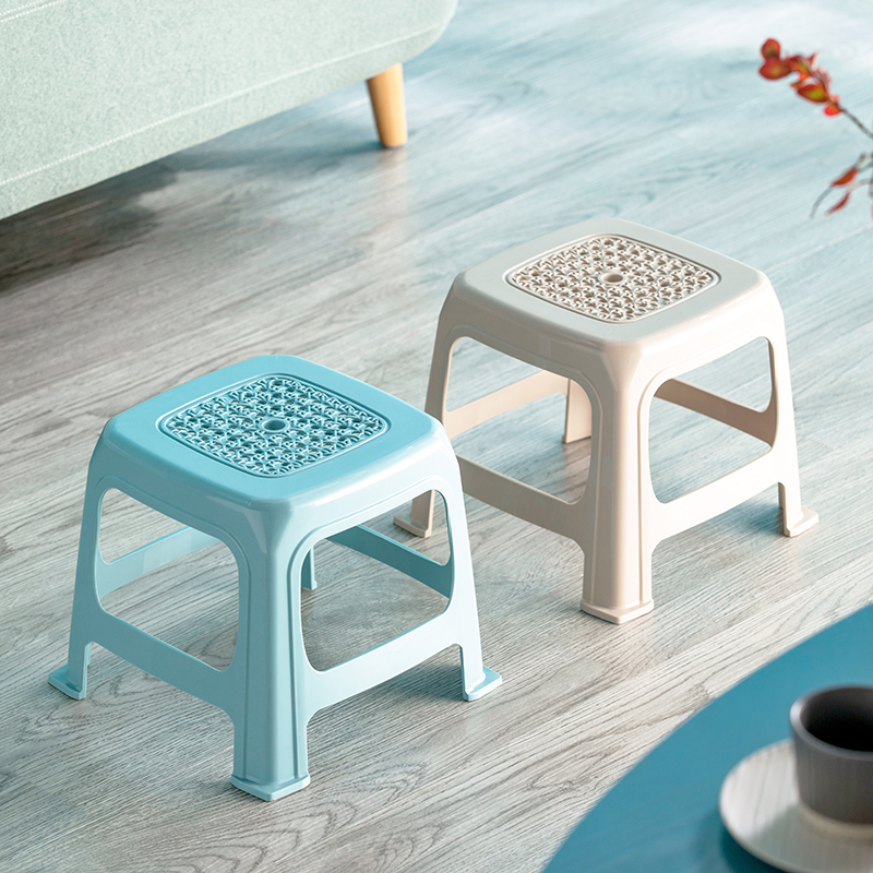 茶花凳子塑料防滑方凳换鞋凳家用成人儿童加厚浴室圆凳椅子小矮凳