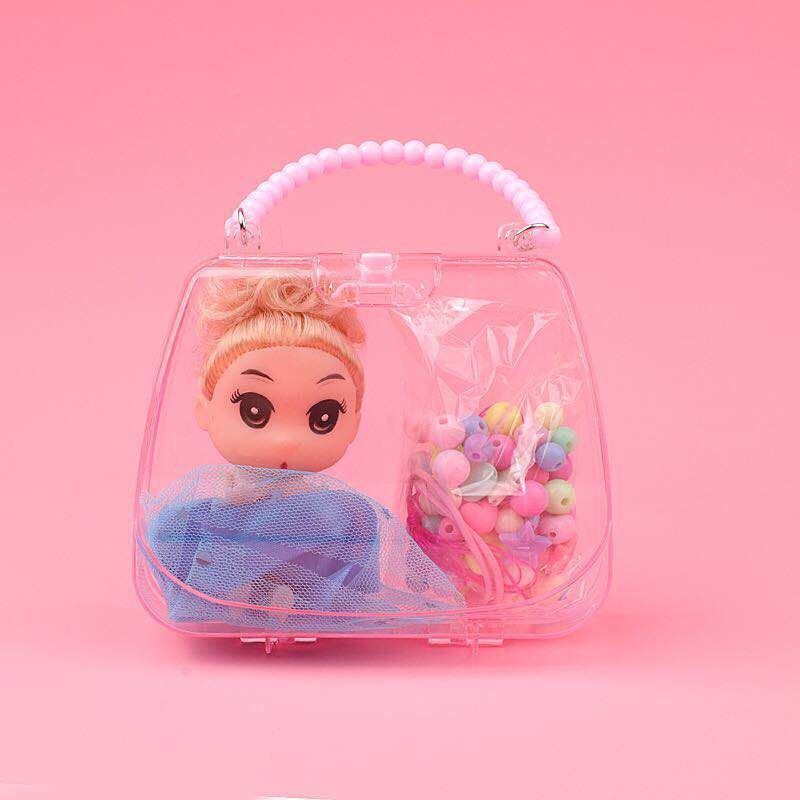 新款儿童手提包包套装益智串珠玩具女孩子手工制作DIY娃娃材料包