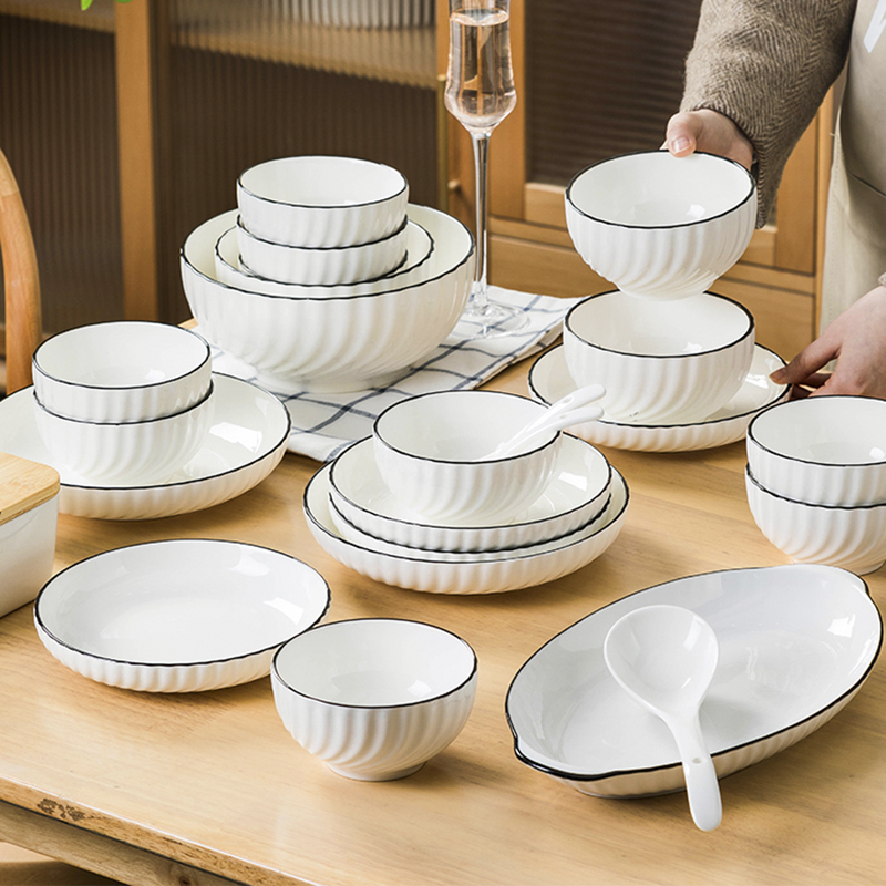 碗家用2024年新款陶瓷餐具厨房碗套装碗碟套装家用碗具盘子组合
