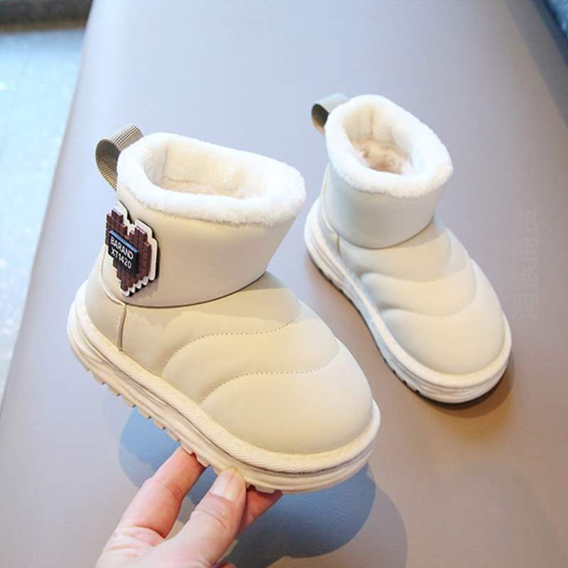 中大童加绒冬季新款鞋保暖2023防水#面包靴加厚棉鞋儿童雪地女童