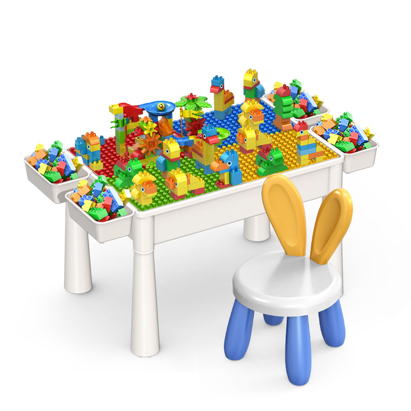 儿童乐高多功能积木玩具桌2024新款拼图女男孩拼装益智力开发动脑