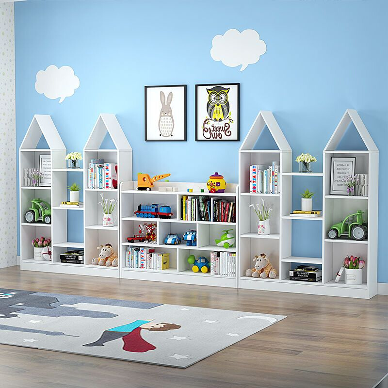 儿童书架置物架幼儿园落地多层玩具收纳架家用简易学生小房子书柜