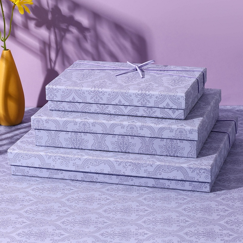 浪漫紫色礼盒空盒情人节520礼物盒T恤礼物盒衬衫睡衣围巾包装盒子