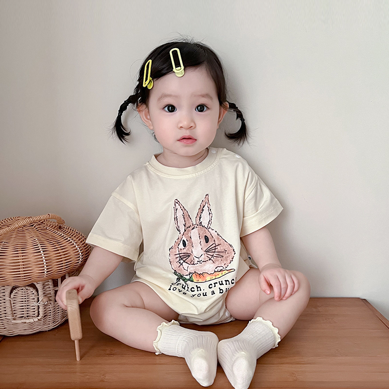 婴儿衣服可爱超萌兔子哈衣薄款夏季女宝宝包屁衣连体衣婴幼儿夏天