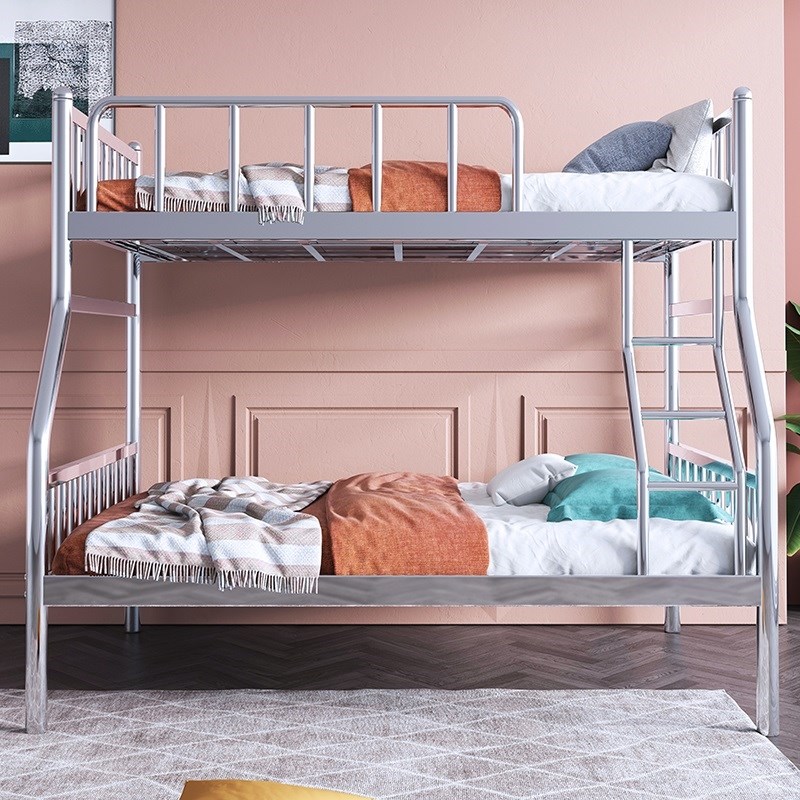 不锈钢床上下铺高低床儿童双层床子母床铁艺床304加厚高架铁床