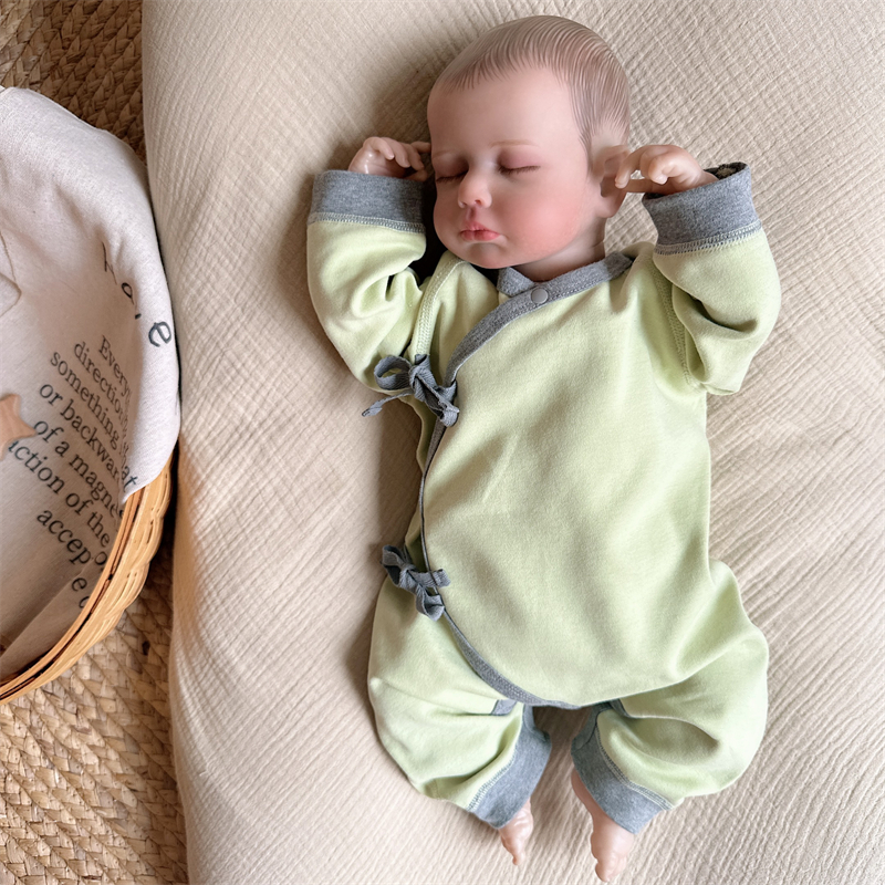 新生婴儿儿衣服秋冬打底内穿0-3月6月连体衣男女宝宝纯色斜襟哈衣