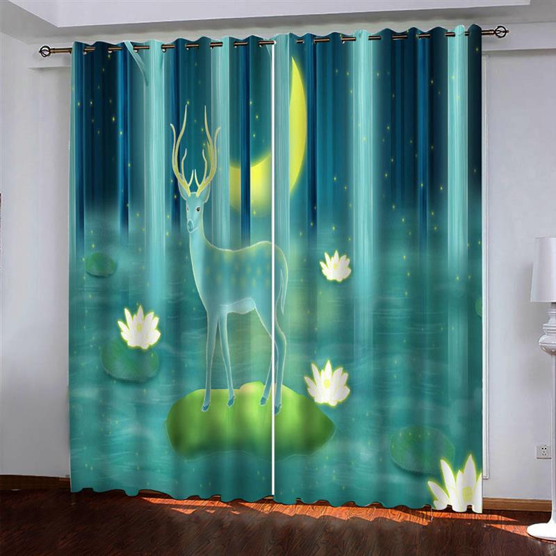 厂家销售合肥数码印花黑丝遮光窗帘打孔个性DIY创意窗帘来图制作