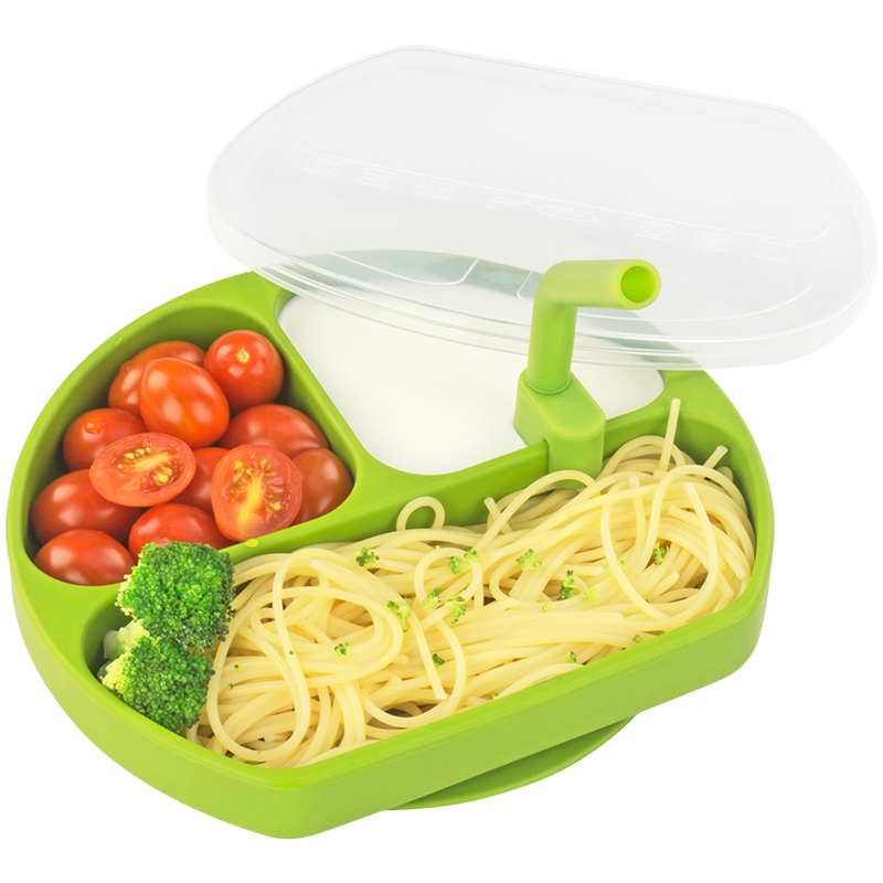 英国酷易宝宝餐盘吸盘式儿童硅胶分格盘一体式辅食学吃饭婴儿餐具