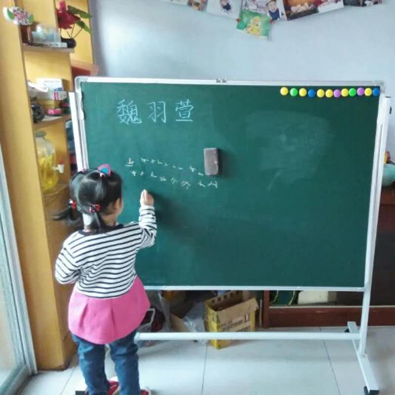 凯微白板支架式移动黑板墙家用办公室小白板挂式教学培训立式白班写字板双面磁性大黑板支架式家用儿童记事板