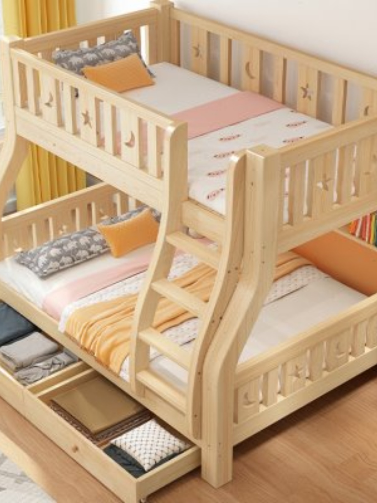 定制实木上下床双层床两层高低床双人床上下铺木床组合床儿童床子