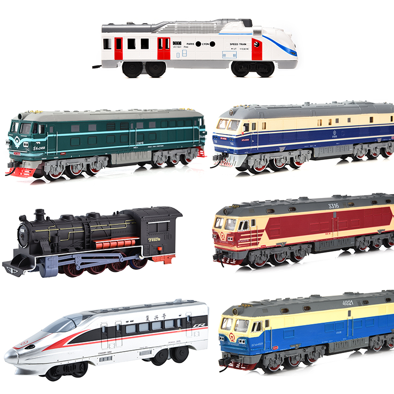 电动轨道玩具儿童益智拼装仿真车头高铁列车和谐号东风小火车配件