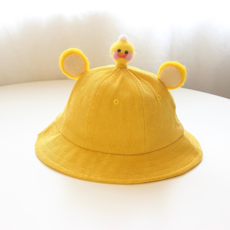 造型小孩盆帽儿童可爱渔夫帽带粉色娃娃小黄帽遮阳婴儿耳朵春夏季