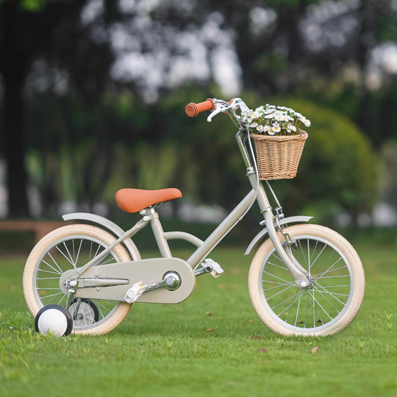 ins日系儿童自行车中大童16寸复古单车带辅轮童车3-6岁宝宝脚踏车