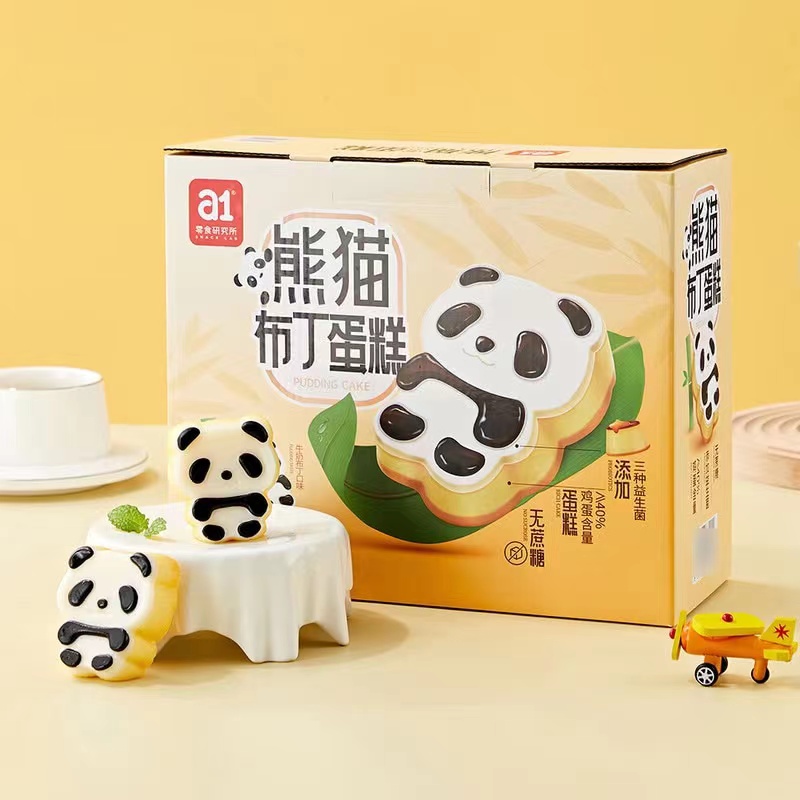 会员店代购A1熊猫益生菌 布丁蛋糕儿童休闲零食 1kg(21枚装)