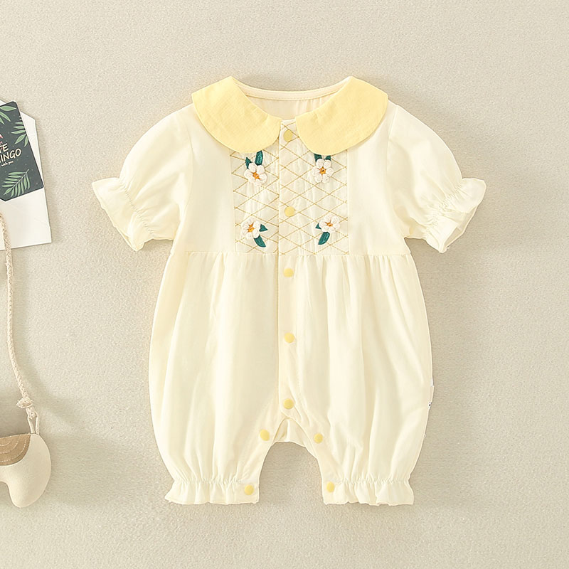 新生婴儿衣服夏季公主女宝宝夏装短袖连体衣超萌洋气可爱哈衣套装