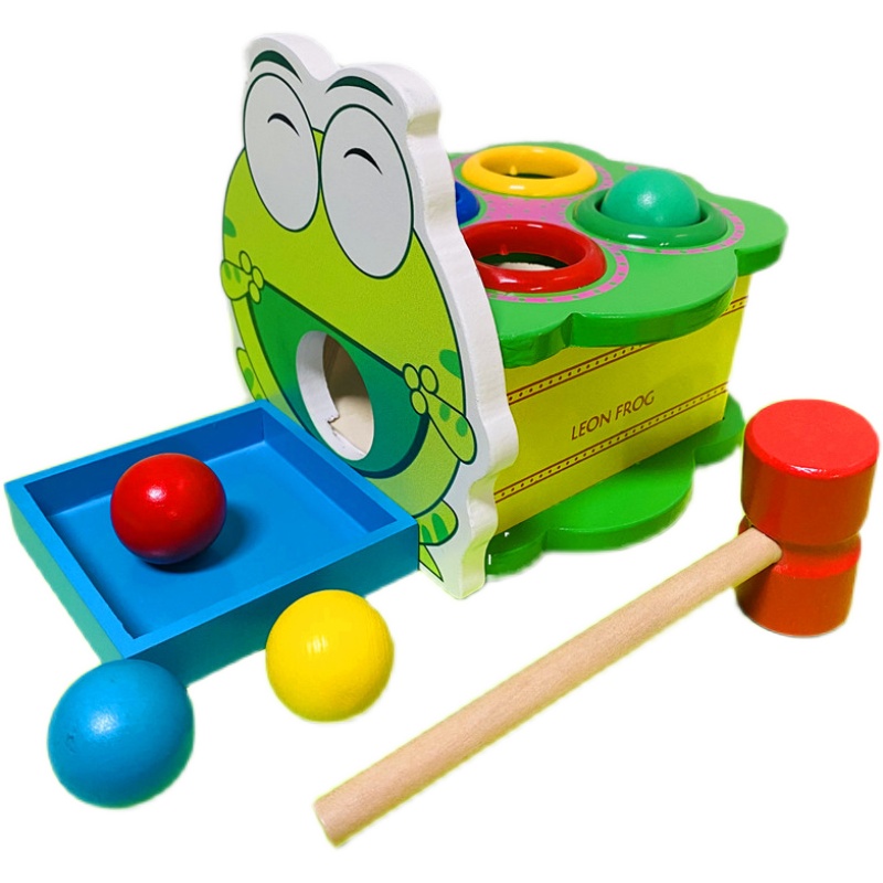 木制青蛙打地鼠0幼儿童1-2-3岁开发益智力玩具小男孩女宝宝敲球台